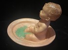 Rare Vintage 1950   s Rubber Bathtub Toy baby In A Bathtub floating Soap Dish