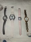 Mixed Watch Lot Rhinestones Leather Designer Vintage Gold And Silver Toned
