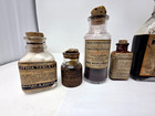 Lot Of 11 Antique Medicine Apothecary Bottles Original Labels Corks