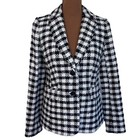 Talbots Houndstooth Wool Blazer Jacket Tweed Rainbow Speckle Navy Women Size 2
