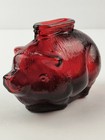 Vintage Anchor Hocking Rare Red Amberina Glass Piggy Bank