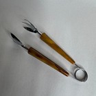 Vintage Bakelite Butterscotch Amber Tongs Ice Salad Appetizer Server