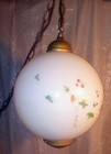 Vintage Hanging Light   Swag Lamp Large Round Glass Gone With Wind Globe 