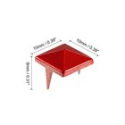 100pcs Square Pyramid Rivets  10mm Two-jaw Studs Spikes  red 