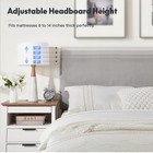 Queen Adjustable Velvet Bed Fluted Headboard Head Foot Lift Light Grey