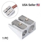 Top Grade Stationery Pencil Sharpener Double Hole Metal Bevelled Double Hole New