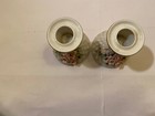 Vintage Lefton China Hand Painted Raised Flowers Floral Candle Holder 835 Pair