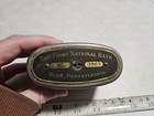 Vintage The First National Bank York Pa Advertising Metal Coin Bank