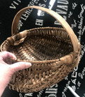 Vtg Splint Buttock Gathering Egg Wicker Basket Primitive Appalachian Split Oak