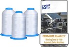 Huge Machine Embroidery Thread White - Large Polyester Cones 5500 Yards