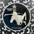 1986 Canada Olympics  20 Dollars Lot ov1980 Silver  Proof  Km 147 Biathlon