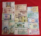Unc Lot Of 15 Different Foreign Paper Money Banknotes World Currency