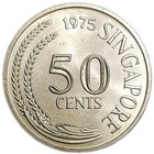 1975 Singapore 50 Cents Unc Coin Lion Fish Thematic Km 5