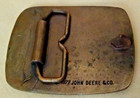 John Deere Belt Buckle 4840 Rear Dual Wheel Tractor Cab Brass Rectangular 1977 