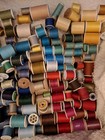 Vintage Sewing Thread Lot Of Over  200 Wooden And Plastic Spools 
