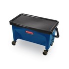 Rubbermaid Commercial Microfiber Finish Bucket  With Lid  3 Gal  Blue