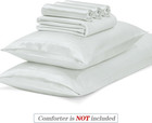 Elegant 6-piece White Satin Duvet Cover Set For Full queen Bed  Ultra Soft