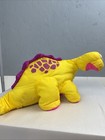 Vtg Fisher Price Plush Puffalump Dino Roar Brontosaurus Dinosaur Yellow Nylon