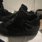 Jordan Air Jordan 4 Men s Mid Top Basketball Sneakers Lace Up Black Leather