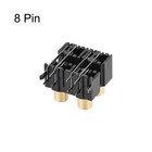 3 X Concentric Outlet 4 Rca Female Jack 8-pin Connector Socket Panel Mount