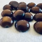B482 Vintage Glass Cabochons15mm Caramel Round Flat Back Unfoiled  18 