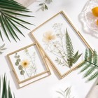 Gold Floating Picture Frames Set Of 3  4x4 4x6 5x7  - Metal   Hd Glass Gold