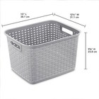 Sterilite Tall Wicker Weave Plastic Laundry Hamper Storage Basket  Gray  6 Pack 