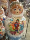 Vintage Russian Matryoshka Nesting Dolls Set Of 27 Handcrafted Winter Pastel