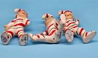 Vintage Geo Z Lefton Christmas Candy Cane Elves Pixies Set Of 3 Signed Figurines