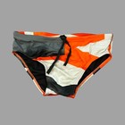 Speedo Men Orange Beige Grey Color Team Endurance  Swim Brief Swimwear Size 32