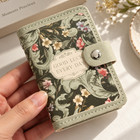 New Eden Floral Card Holder Snap Closure Compact Pvc Wallet Green 11x7 5cm