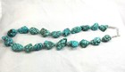 Native American Necklace  Sterling Silver  Turquoise Nugget Necklace  Coa  135