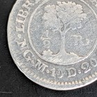 1824 Ng-m Guatemala 1 2 Real Central American Republic Silver Coin Vf Holed