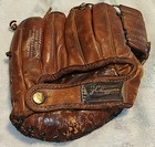 Vintage Bob Feller Jc Higgins 1638 Leather Baseball Mitt Glove 