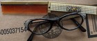 Vintage French Rhinestone Cat Eye Frames W  Case w Vtg Comb
