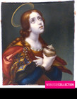 Large Antique 19th Century French Miniature Hand Painted Mary Magdalene Portrait
