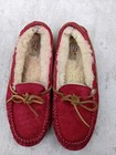 Ugg Australia Dakota Moccasin Slippers Womens 6 37 Red Sherpa Suede Leather 5612