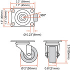 12 Pack 2  Swivel Caster Wheels Rubber Base With Top Plate   Bearing Heavy Duty