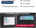 Men s Tactical Leather Wallet Rfid Blocking Slim Bifold Front Pocket Card Holder
