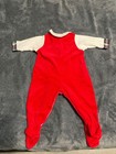 Carters Red And White Plaid Trim Velour Baby Sleeper  6 Months
