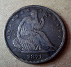 1871 Seated Liberty  love Token Silver Half Dollar Victorian Filigree Enamel Cet