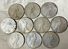 Peace Dollars 1922 - 1926 Pds  10  Coin Lot Free Shipping 13  Under Melt Nice  