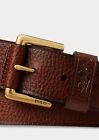 Polo Ralph Lauren Signature Pony Men s Leather Belt 1 5  Wide Brown Us 34 85