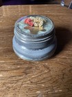 1940s Vintage Metal Tin Musical Vanity Powder Puff Holder Windup Works