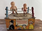 Vintage Marx 1930   s Wind-up Tin Toy Knockout Champ Boxing Match As Is For Parts