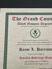 The Grand Council Allied Masonic Degrees Certificate Installed Sovereign Master