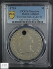 1795 2 Leaves Flowing Hair Silver Dollar  1 Pcgs G Detail - Holed