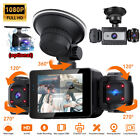 1080p Hd Car Dash Camera Video Dvr Recorder Front Inside Rear Night Vision Cam