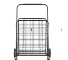 Berkley Jensen Foldable Shopping Cart With Heavy-duty  Easy-glide Wheels
