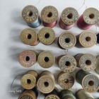 31 Lot Vtg Wooden Spools Thread Coat s   Clarks J p  Belding Corticelli Silk